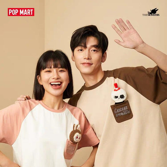 (Pre-Order)LABUBU THE MONSTERS CATCH ME IF YOU LIKE ME VALENTINES DAY SPECIAL COUPLE SHIRT WITH PLUSHIE PLUSH TOY POCKET SPECIAL COUPLE GIFT SET 100% COTTON