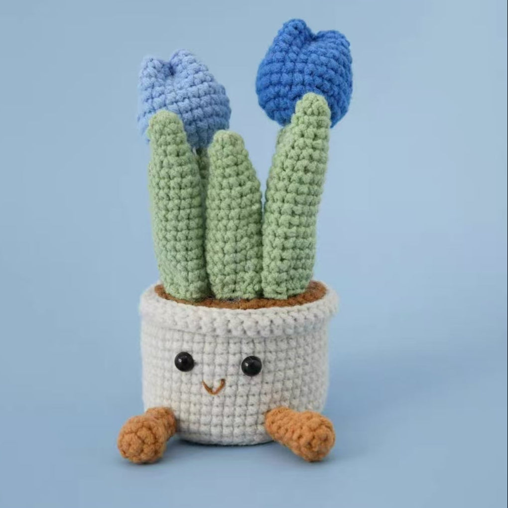 Knitted Double Tulip Mini Pot